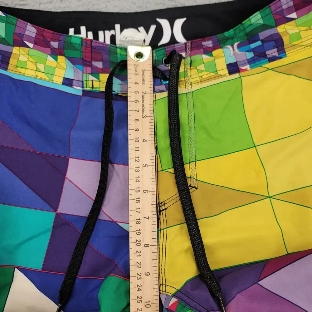 Hurley Shorts Mens 28 Colorful Colorblock Board Outdoors‎ Drawstring Casual Swim